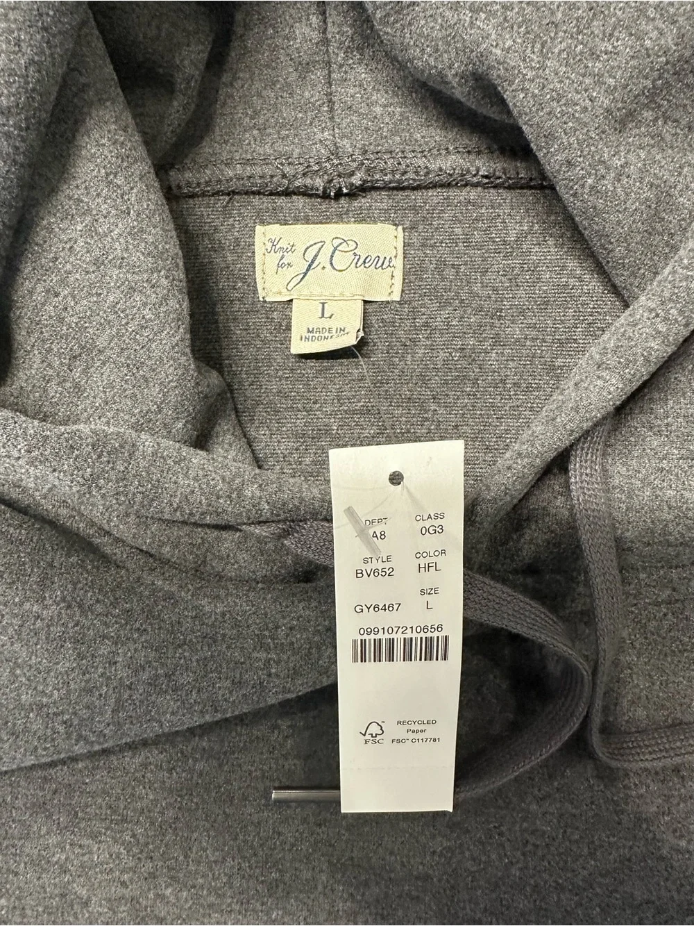 J. Crew Seaboard Men's Gray Hooded Sweat Shirt